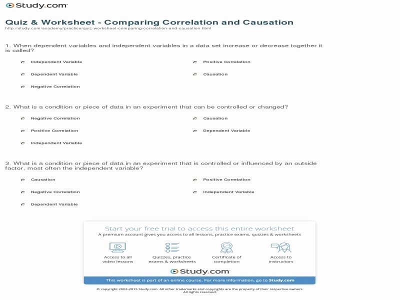 Correlation Vs Causation Worksheet Luxury Correlation Vs Causation Worksheet Free Printable Worksheets