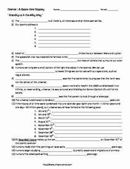 Cosmos Episode 1 Worksheet Answers Awesome Cosmos Standing Up In the Milky Way Movie Worksheet and