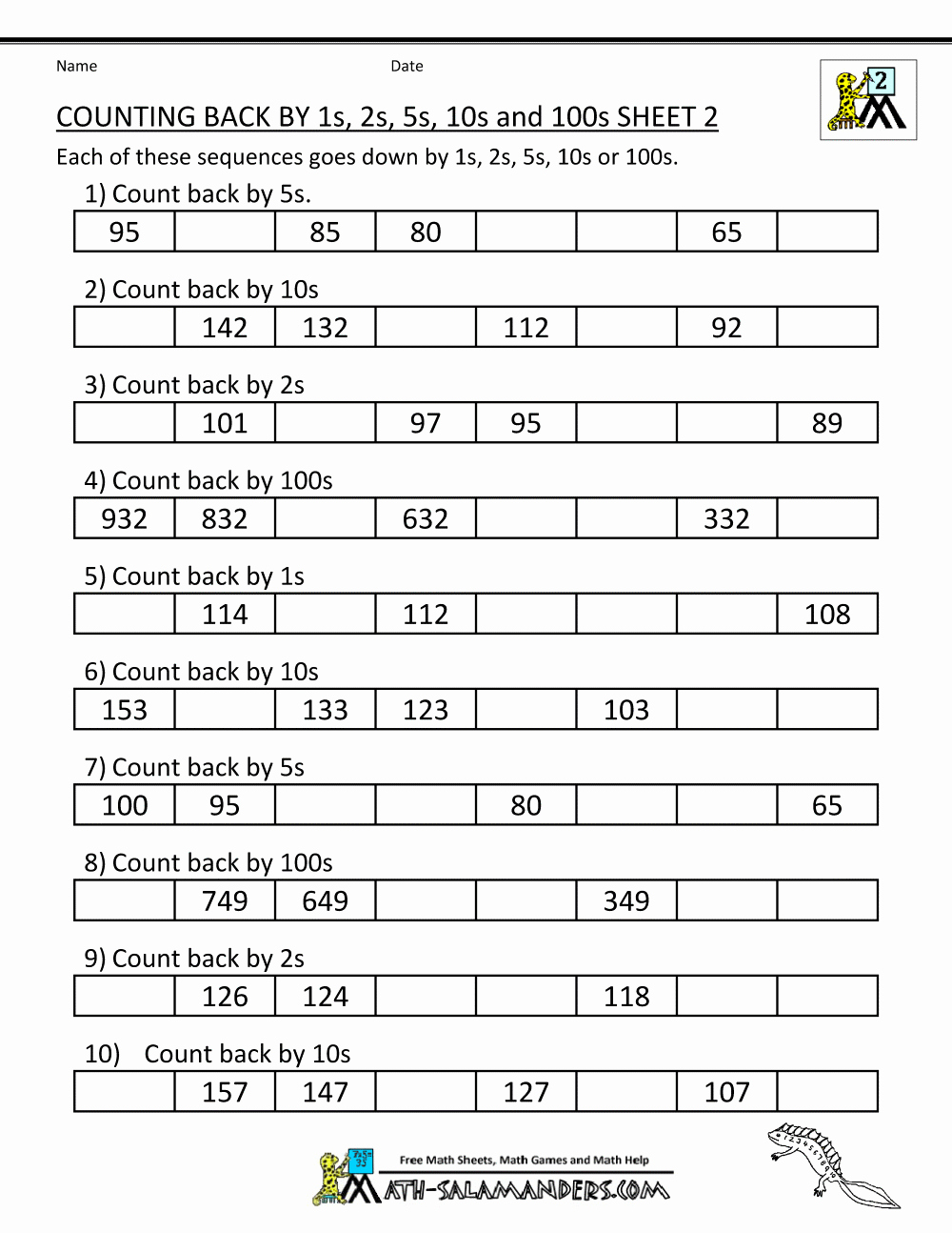 Count by 5s Worksheet Beautiful Counting In 2s 5s and 10s Up to 100 Worksheet Google