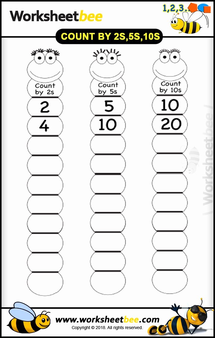 Count by 5s Worksheet Inspirational New Printable Worksheet for Kids Count by 2s 5s 10s