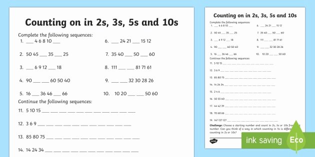 Count by 5s Worksheet New Skip Counting In 2s 3s 5s and 10s Worksheet Counting