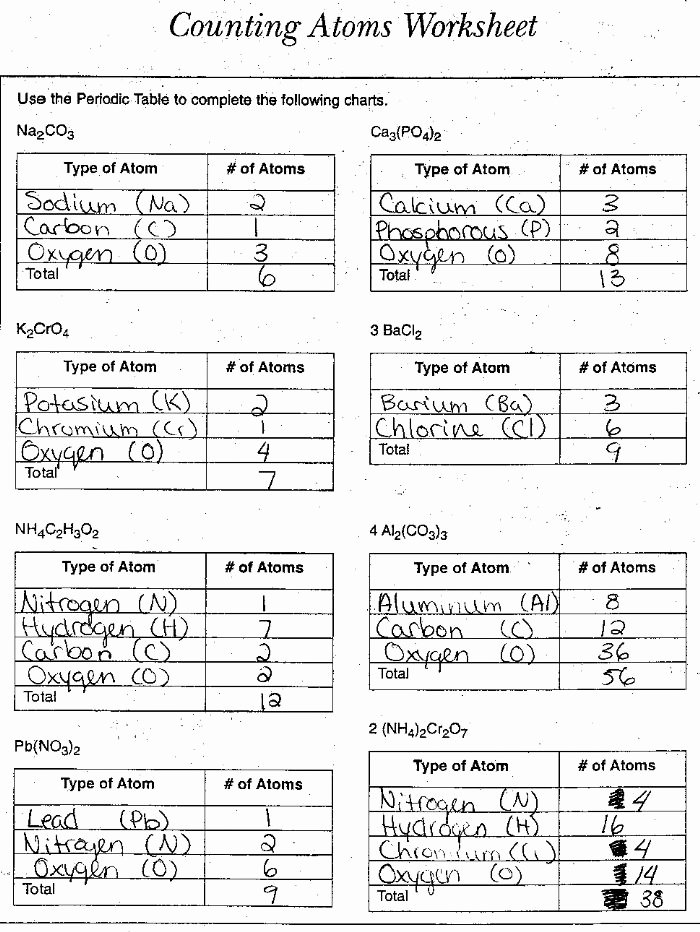 Counting Atoms Worksheet Financial Report