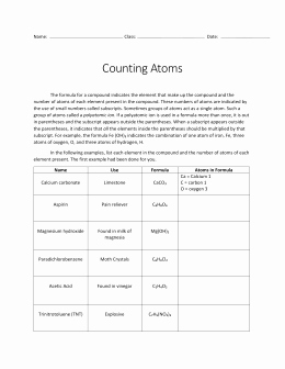 Counting atoms Worksheet Answers Best Of Counting atoms