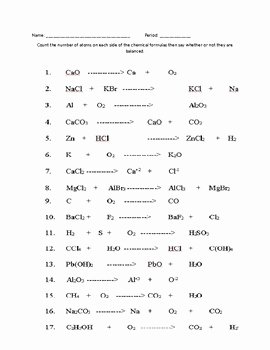 Counting atoms Worksheet Answers Elegant Counting atoms Balancing Equations Practice by