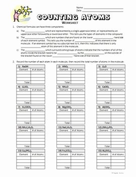 Counting atoms Worksheet Answers Lovely Counting atoms Worksheet Editable by Tangstar Science