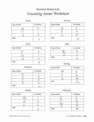 Counting atoms Worksheet Answers Unique Counting atoms Worksheet Answers