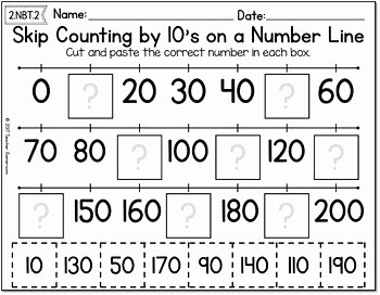 Counting by 10s Worksheet Luxury Skip Counting On A Number Line by 10 S Worksheets by