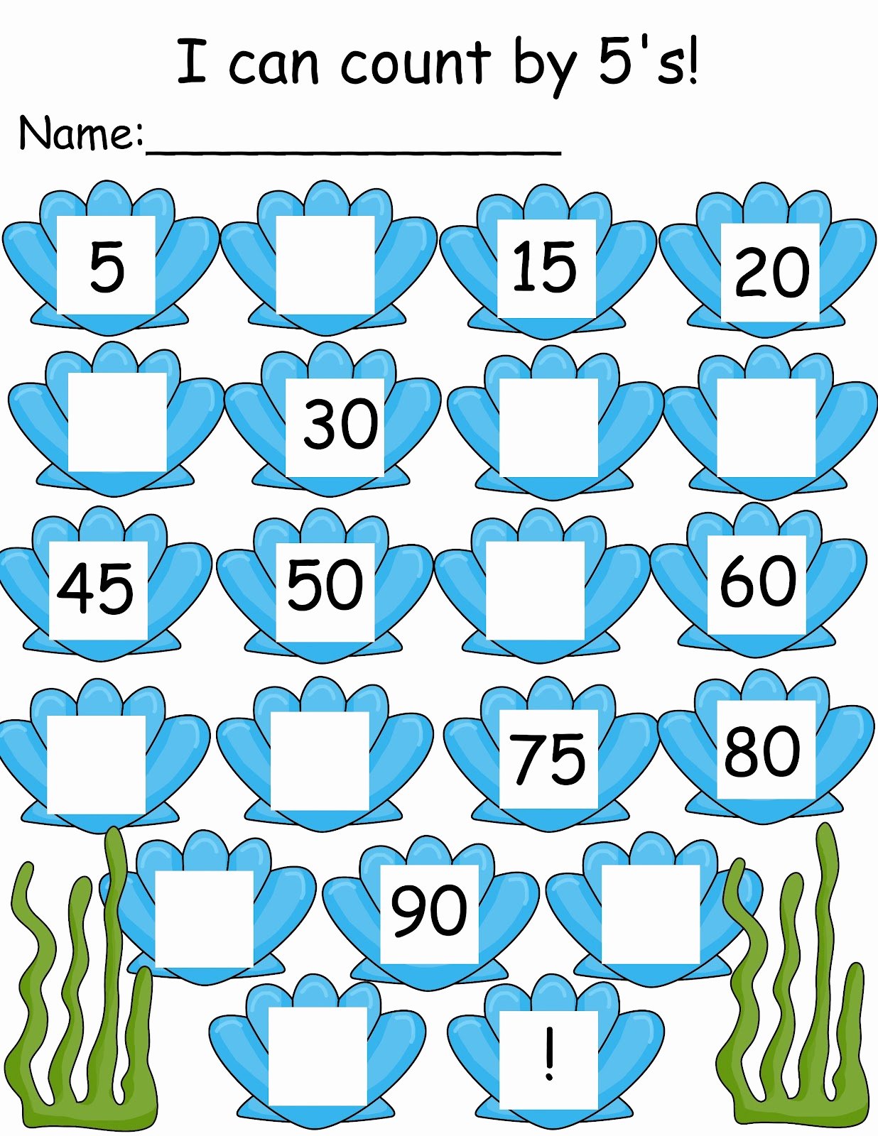 Counting by 5s Worksheet Elegant the Crazy Pre K Classroom Under the Sea Ocean themed