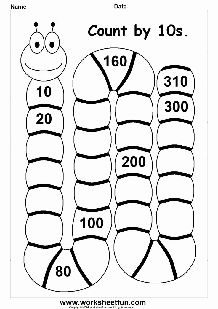 Counting In 10s Worksheet Beautiful Big Caterpillar Count by 10s 1 130×1 600 Pixels