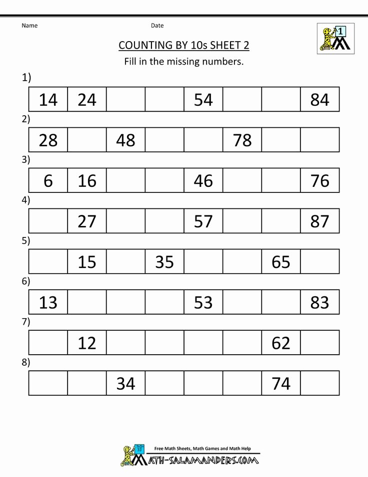 Counting In 10s Worksheet Elegant 9 Best Images About Grade 1 Maths On Pinterest