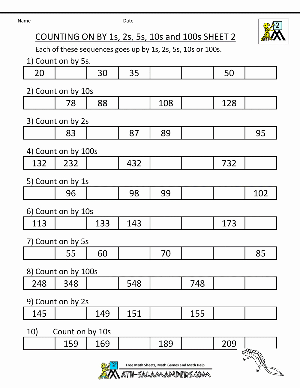 Counting In 10s Worksheet Fresh 2nd Grade Math Practice Counting On and Back