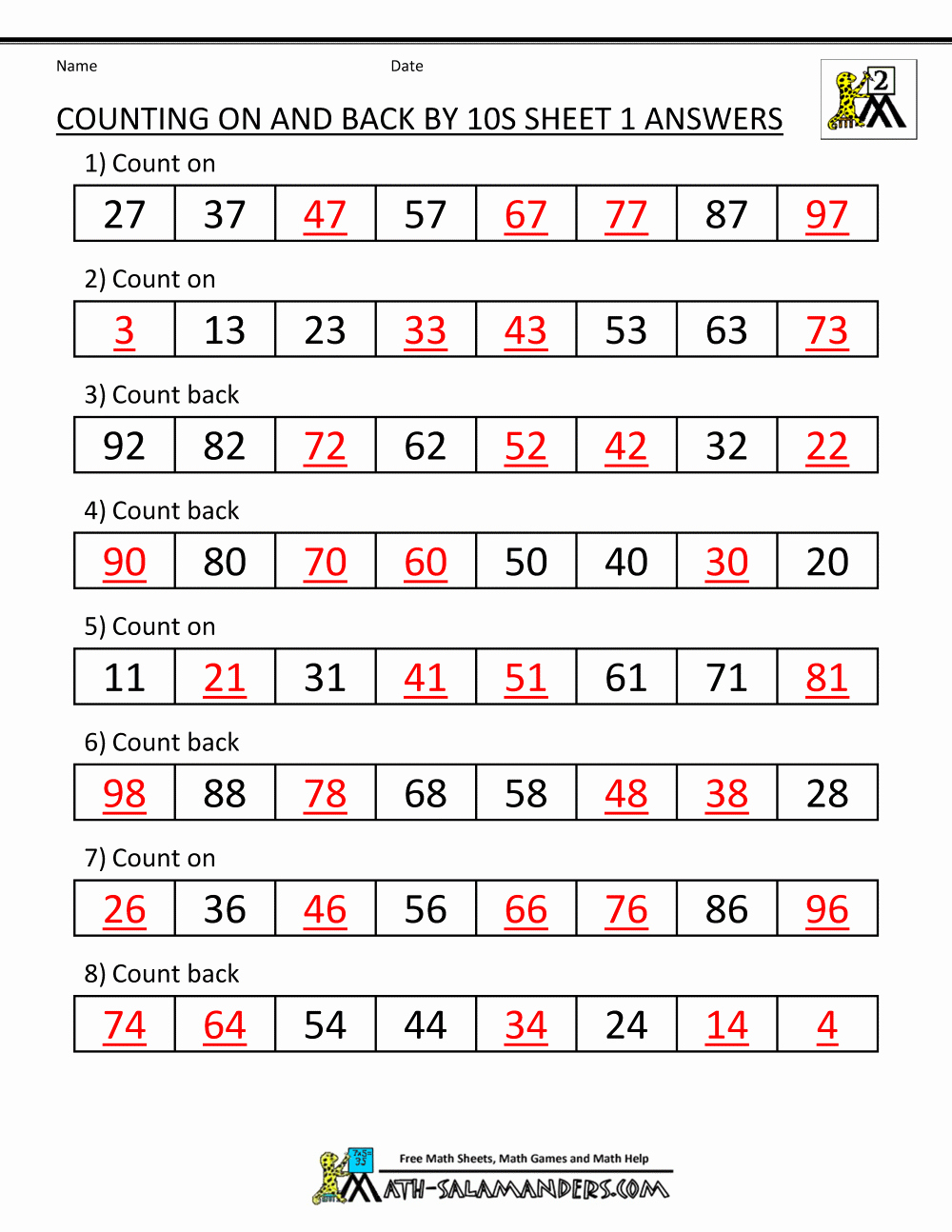 Counting In 10s Worksheet Luxury Count by Tens Worksheets