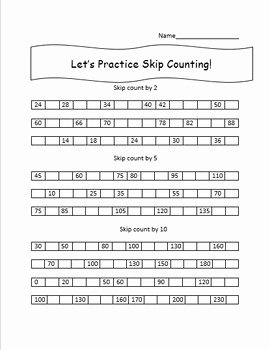 Counting In 10s Worksheet Luxury Skip Counting Worksheet Count by 2 5 and 10 by