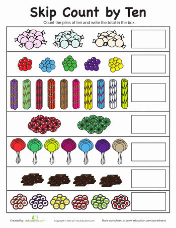Counting In 10s Worksheet New Skip Counting by 10 School Pinterest