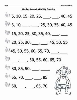 Counting In 5s Worksheet Best Of Skip Counting by 2s 5s and 10s Monkey theme by Karen