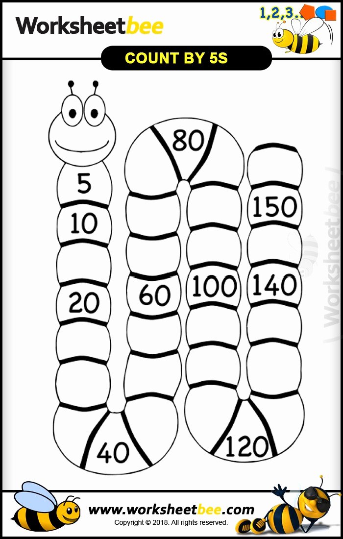 Counting In 5s Worksheet Fresh Count by 5s Smiley Snake Worksheet Worksheet Bee