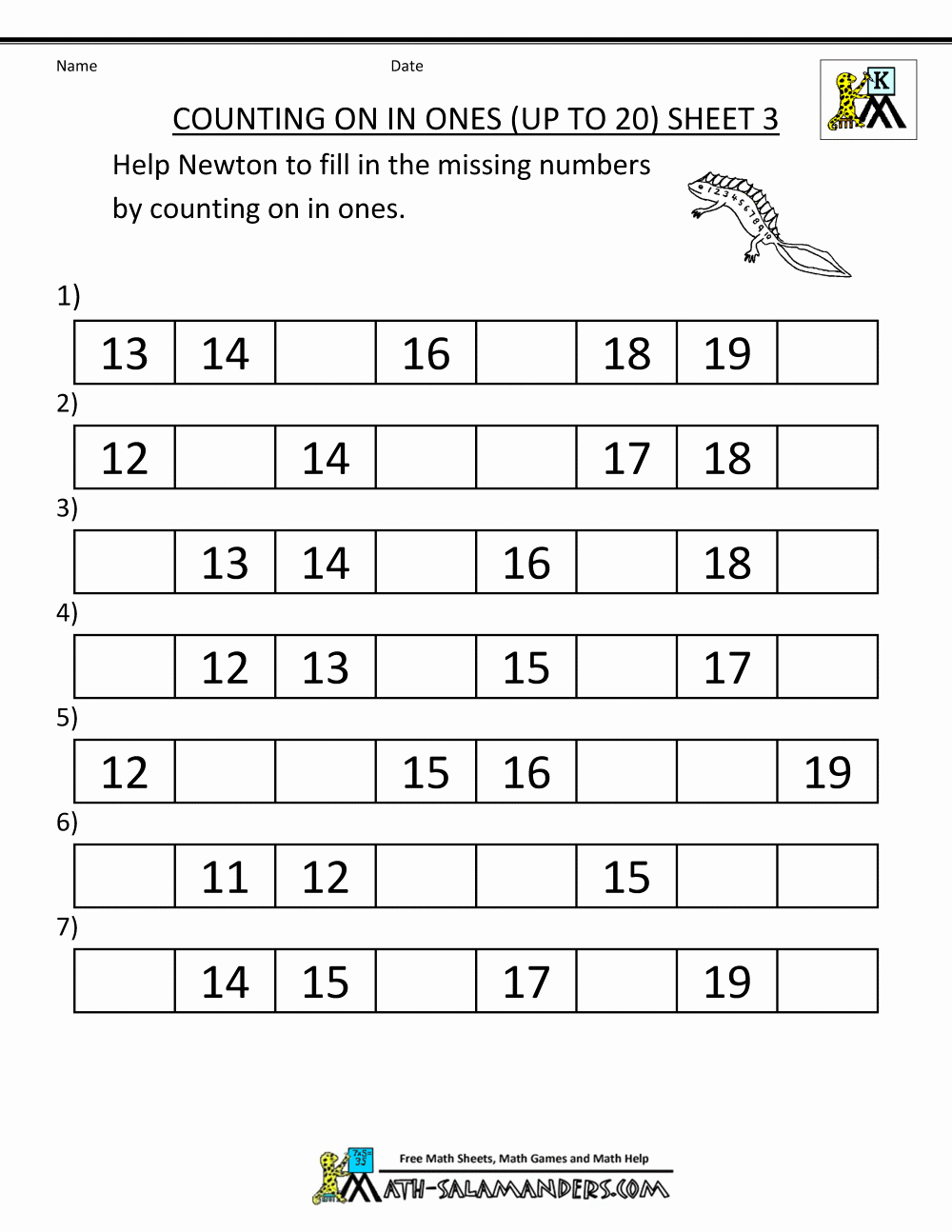 Counting to 20 Worksheet Beautiful Kindergarten Counting Worksheets Sequencing to 25