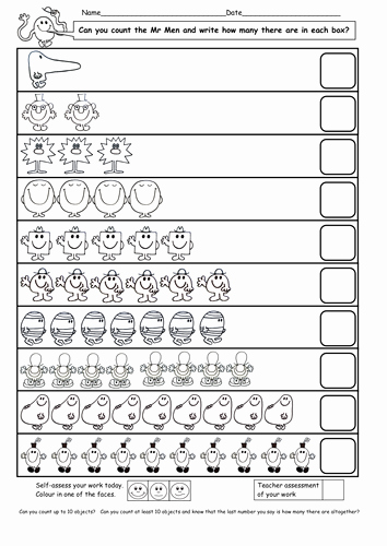 Counting to 20 Worksheet Best Of Mr Men Counting Numbers Up 10 by Ruthbentham Teaching