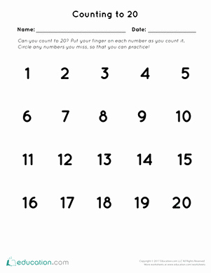 Counting to 20 Worksheet Inspirational Preschool Counting &amp; Numbers Worksheets &amp; Free Printables