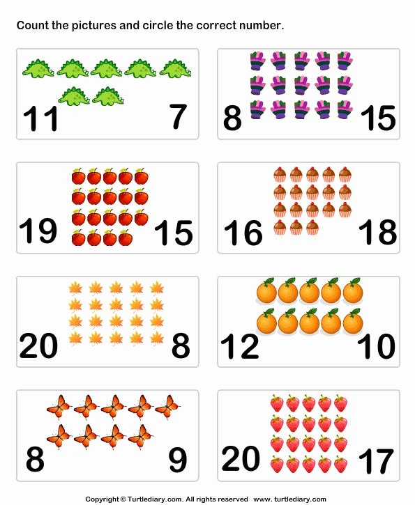 50 Counting to 20 Worksheet | Chessmuseum Template Library