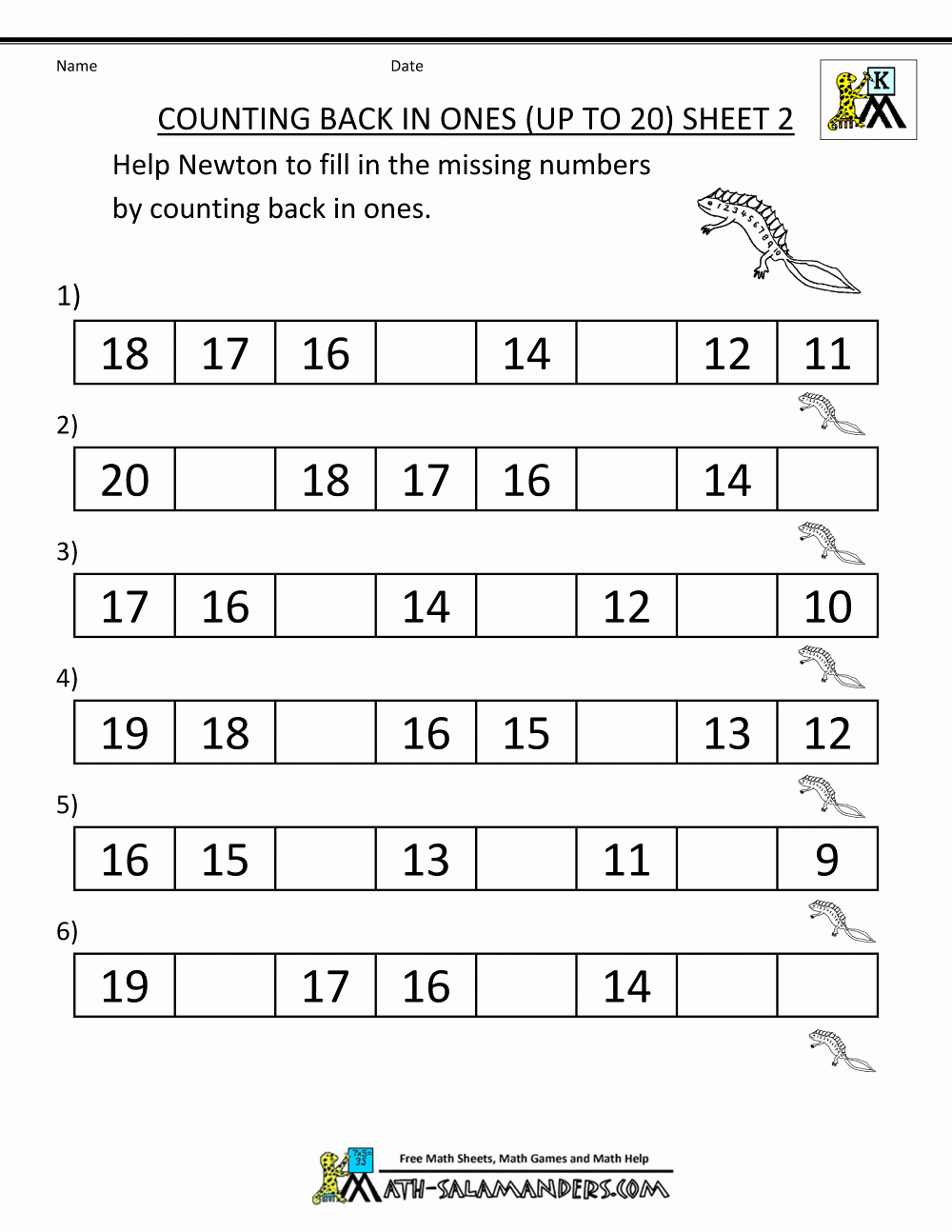 Counting to 20 Worksheet Unique Kindergarten Math Printables 2 Sequencing to 25