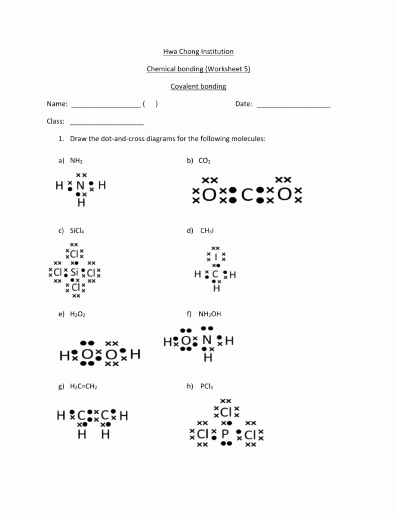 Covalent Bonding Worksheet Answer Key Inspirational Download This Chemical Bonding Worksheet Answer From 5