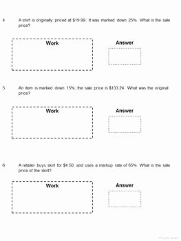 Cross Section Worksheet 7th Grade Lovely Markups and Markdowns Engaging Cut and Glue Worksheet 7