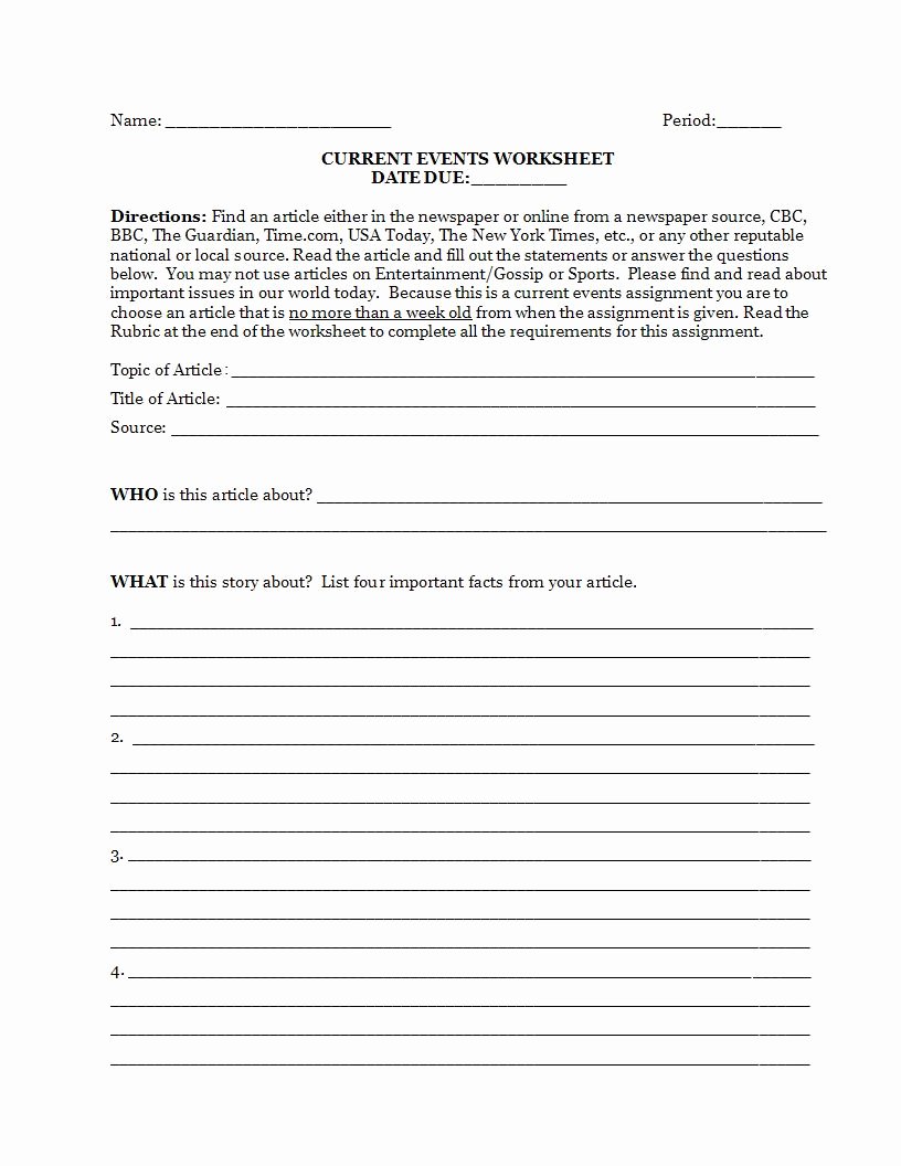 Current events Worksheet Pdf Awesome 9 Article Writing Examples for Students Pdf Doc