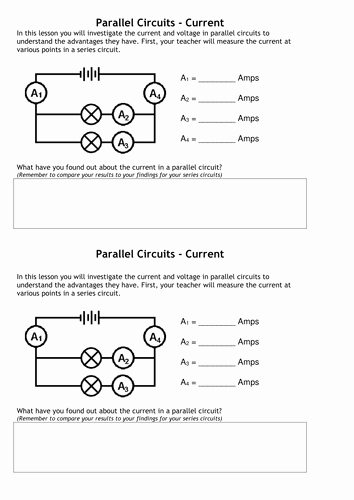 Current Voltage and Resistance Worksheet Fresh Current &amp; Voltage In Series &amp; Parallel Circuits by Tafkam