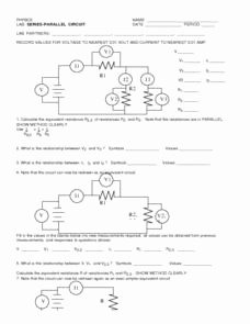 Current Voltage and Resistance Worksheet New Series Parallel Circuit Worksheet for 9th Higher Ed