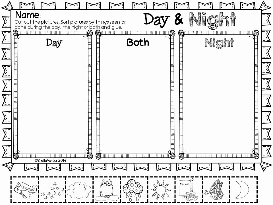 Day and Night Worksheet Unique Day and Night Objects In the Sky