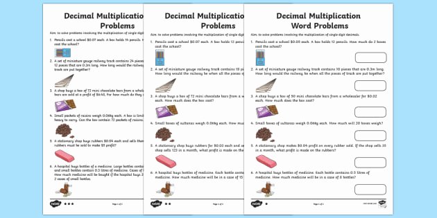 Decimals Word Problems Worksheet Beautiful Multiply Single Digit Decimals Word Problems Worksheet