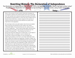 Declaration Of Independence Worksheet Answers Fresh Paraphrase the Declaration Of Independence
