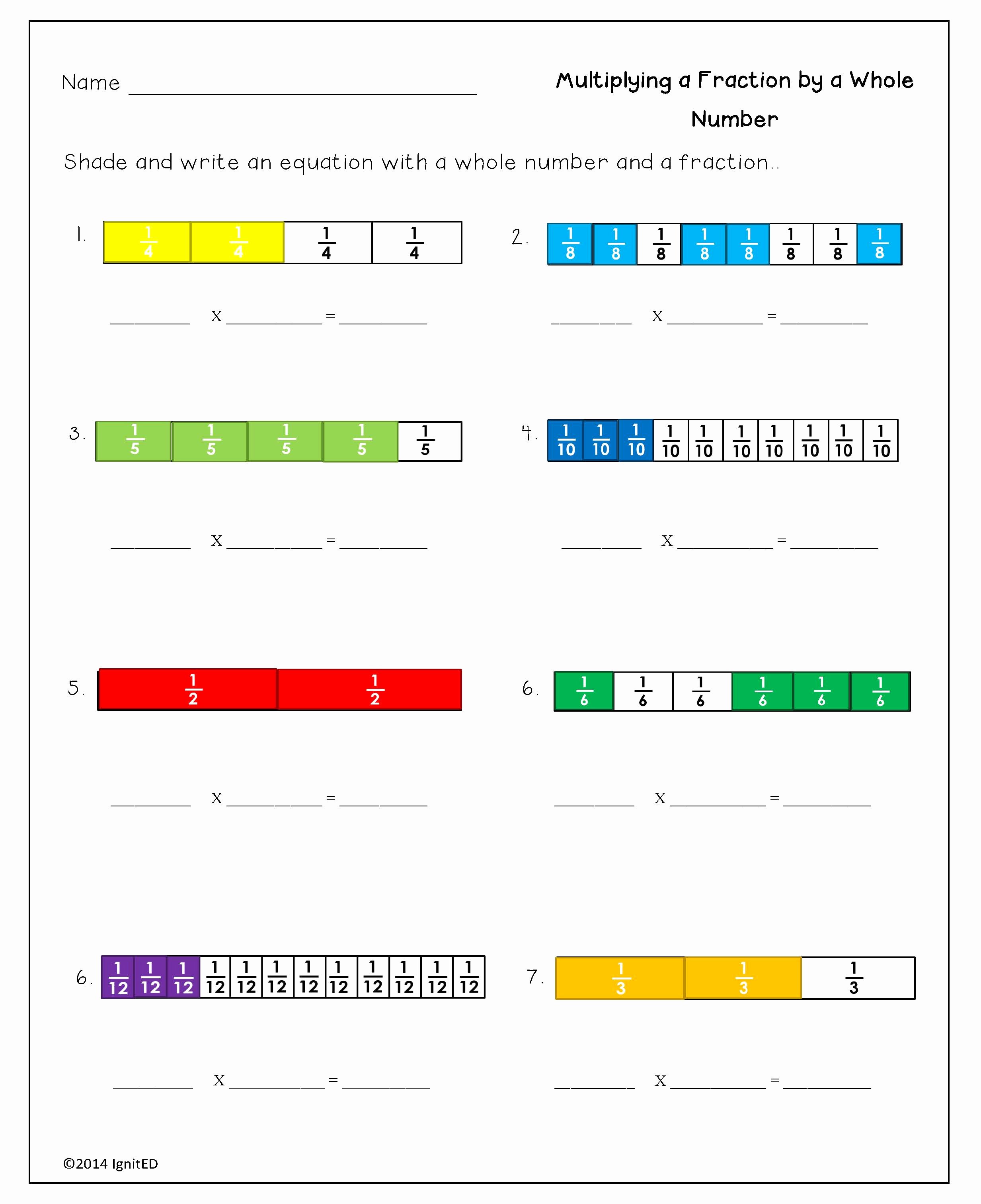 Decomposing Fractions 4th Grade Worksheet Beautiful De Posing Fractions to Multiply Ignited