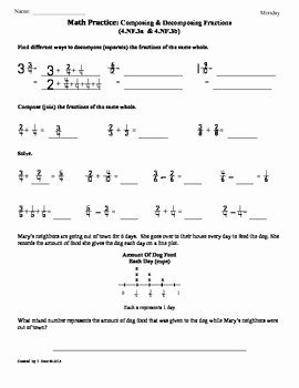 Decomposing Fractions 4th Grade Worksheet Best Of 4 Nf 3a&amp;b Posing and De Posing Fractions 4th Grade
