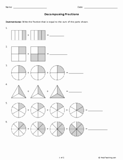 Decomposing Fractions 4th Grade Worksheet Inspirational De Posing Fractions Grade 4 Free Printable Tests and