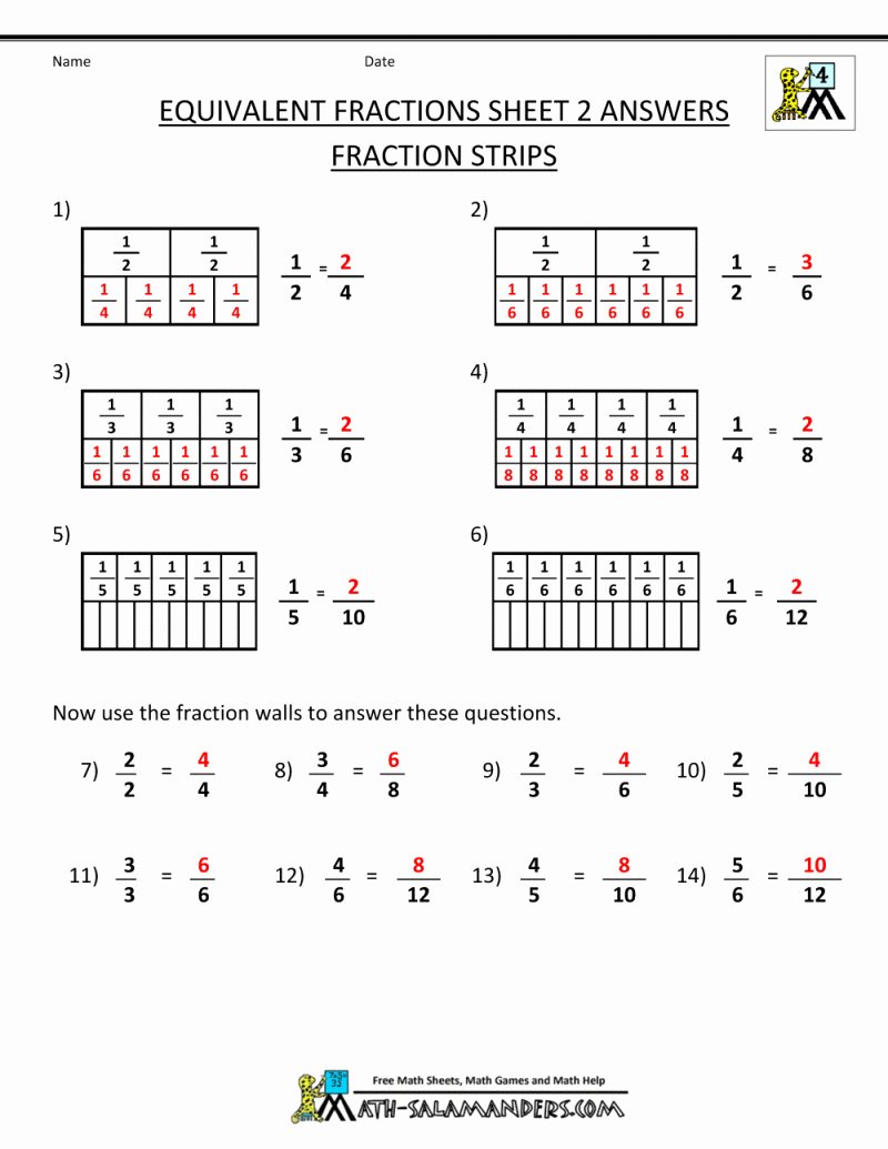 Decomposing Fractions 4th Grade Worksheet New Paring Fractions Worksheet 4th Grade