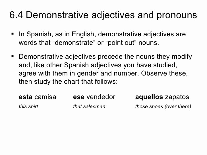 Demonstrative Adjectives Spanish Worksheet Best Of 6 4 Demonstrative Adjectives and Pronouns