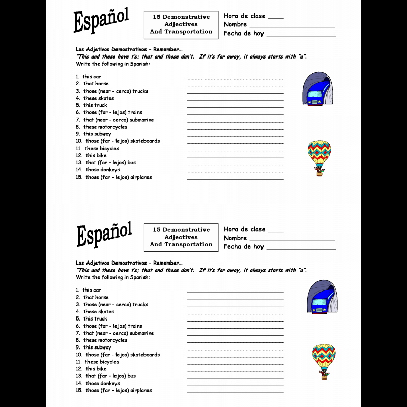 50-demonstrative-adjectives-spanish-worksheet