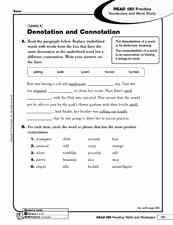 Denotation and Connotation Worksheet Fresh Connotation Denotation Worksheets Hypeelite