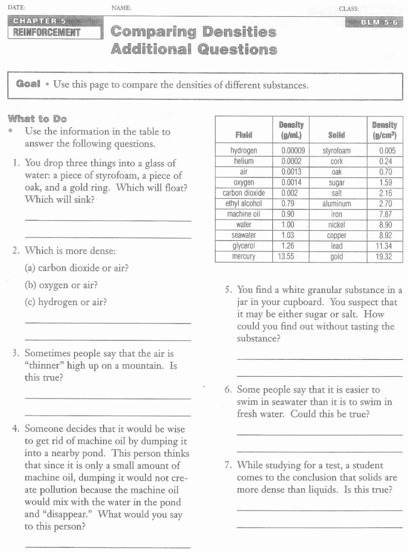 Density Calculations Worksheet Answers Beautiful Density Calculations Worksheet Answer Key
