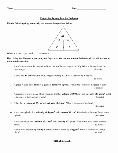 Density Practice Problem Worksheet Answers Lovely Density by Honours2 Teaching Resources Tes