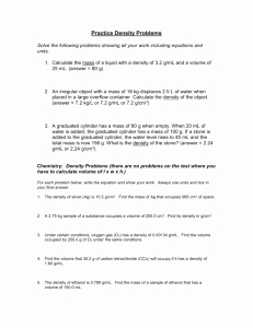 Density Problems Worksheet with Answers Awesome Density Practice Worksheet Answers