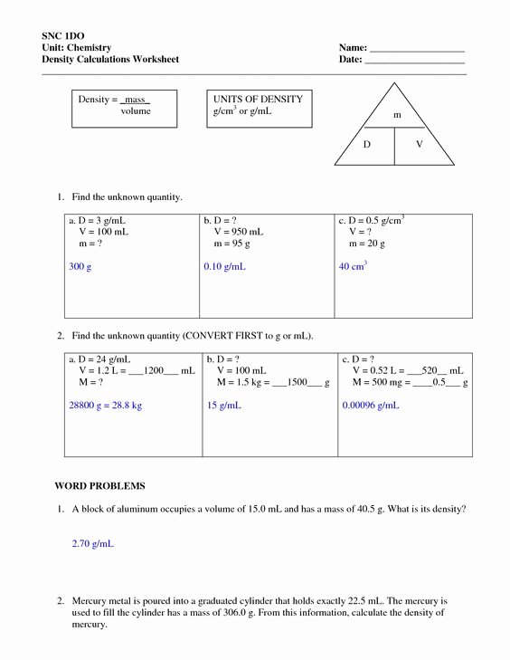 Density Problems Worksheet with Answers Best Of Best Ideas About Density Worksheets Science Worksheets