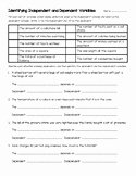Search worksheet identifying independent and dependent variables
