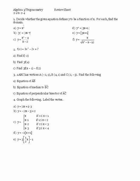 Derivative Of Trigonometric Functions Worksheet Elegant Trigonometric Functions Worksheet for 11th Higher Ed