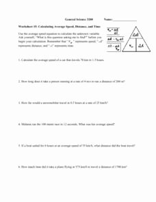 Determining Speed Velocity Worksheet Best Of Calculating Average Speed Distance and Time 9th 11th