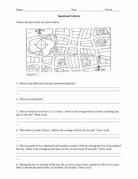 Determining Speed Velocity Worksheet Lovely Speed and Velocity Review W by Ian Williamson