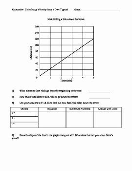 Determining Speed Velocity Worksheet New Graphing Calculating Velocity From A Distance Vs Time