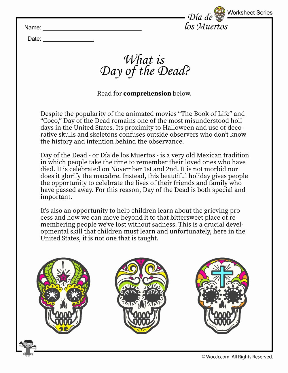 50 Dia De Los Muertos Worksheet Chessmuseum Template Library